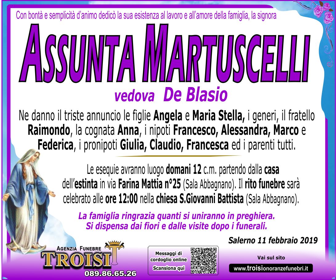 ASSUNTA MARTUSCELLI vedova DE BLASIO